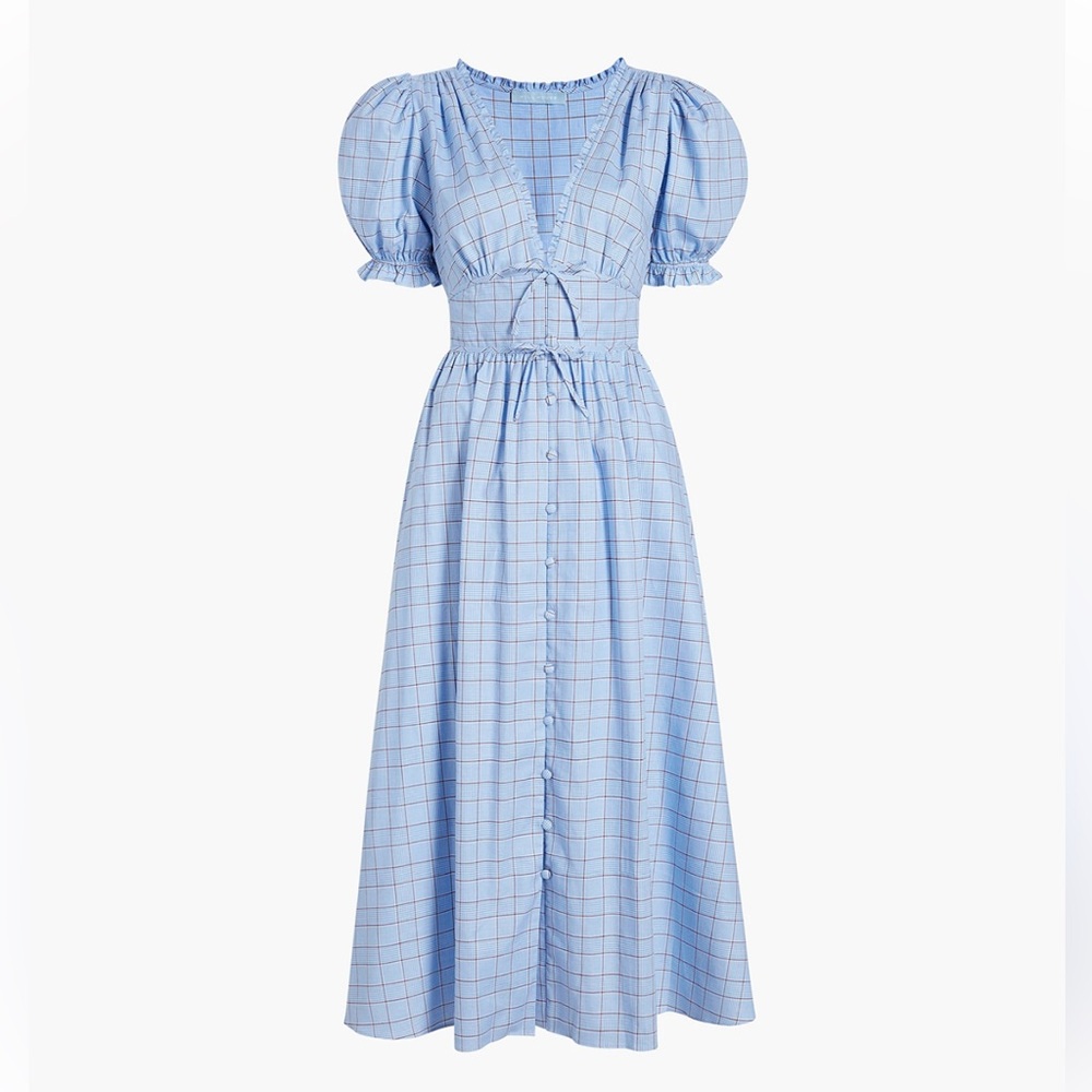 Hill House Midi Dress in Light Blue Plaid